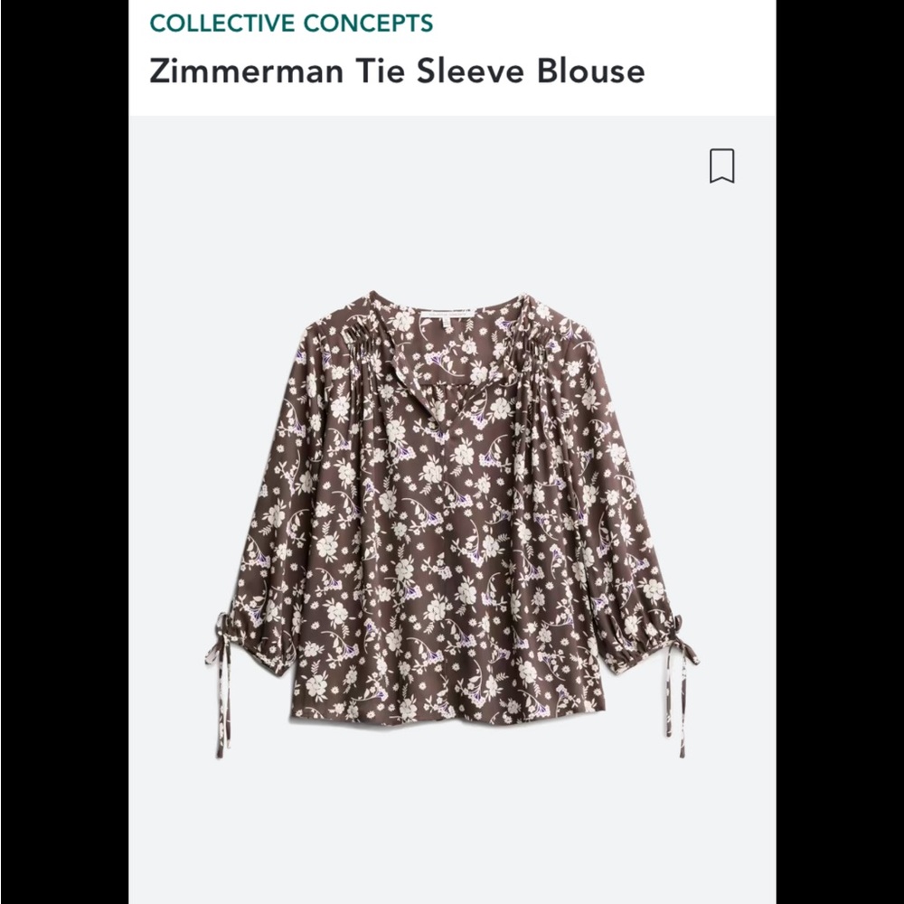 Collective concepts Zimmerman tie sleeve blouse
